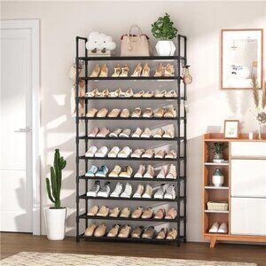 10 Tier Shoe Rack Tall Large Capacity, 50 Pair Wide Shoe Organizer